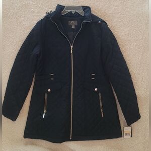 Gallery Women's Black Quilted Puffer Coat Size M